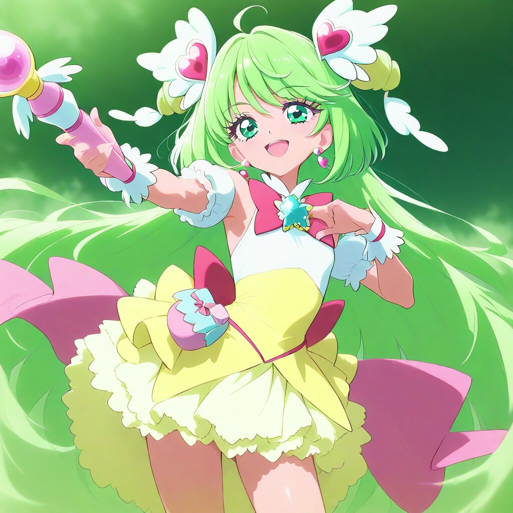 プリキュア風魔法少女グリーンカラー | の人気AIイラスト・グラビア