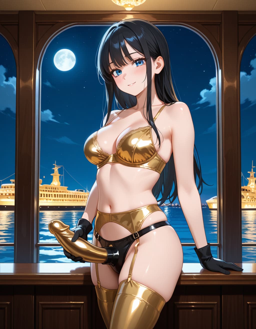 金色下着の葵さん(夜の玩具付き)