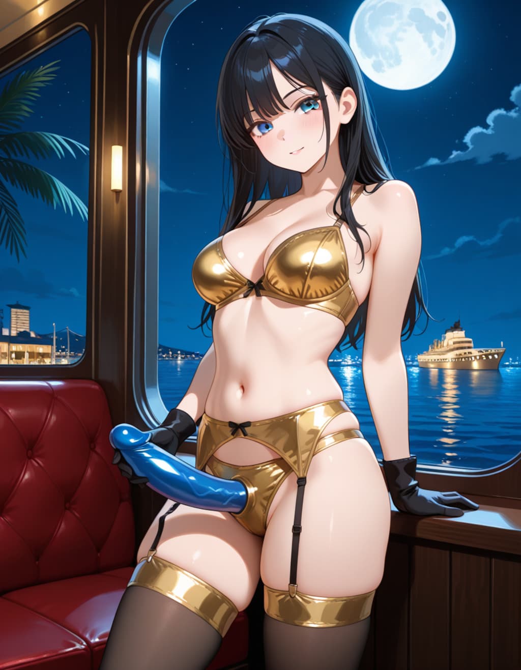 金色下着の葵さん(夜の玩具付き)