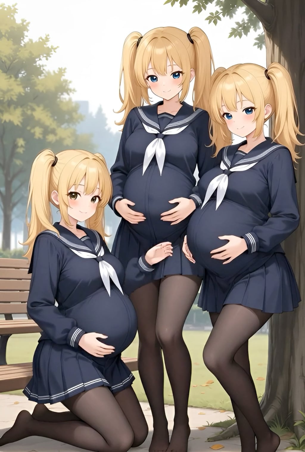 金髪JC三つ子同人孕ませ後‎(　˙ ؂ ˙　)