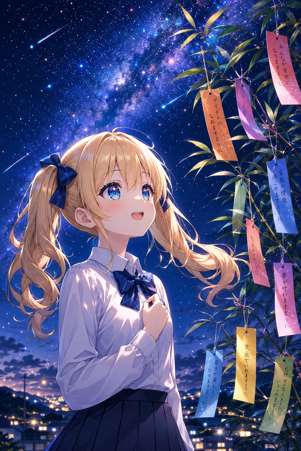 星空と七夕の喜楽里ちゃん