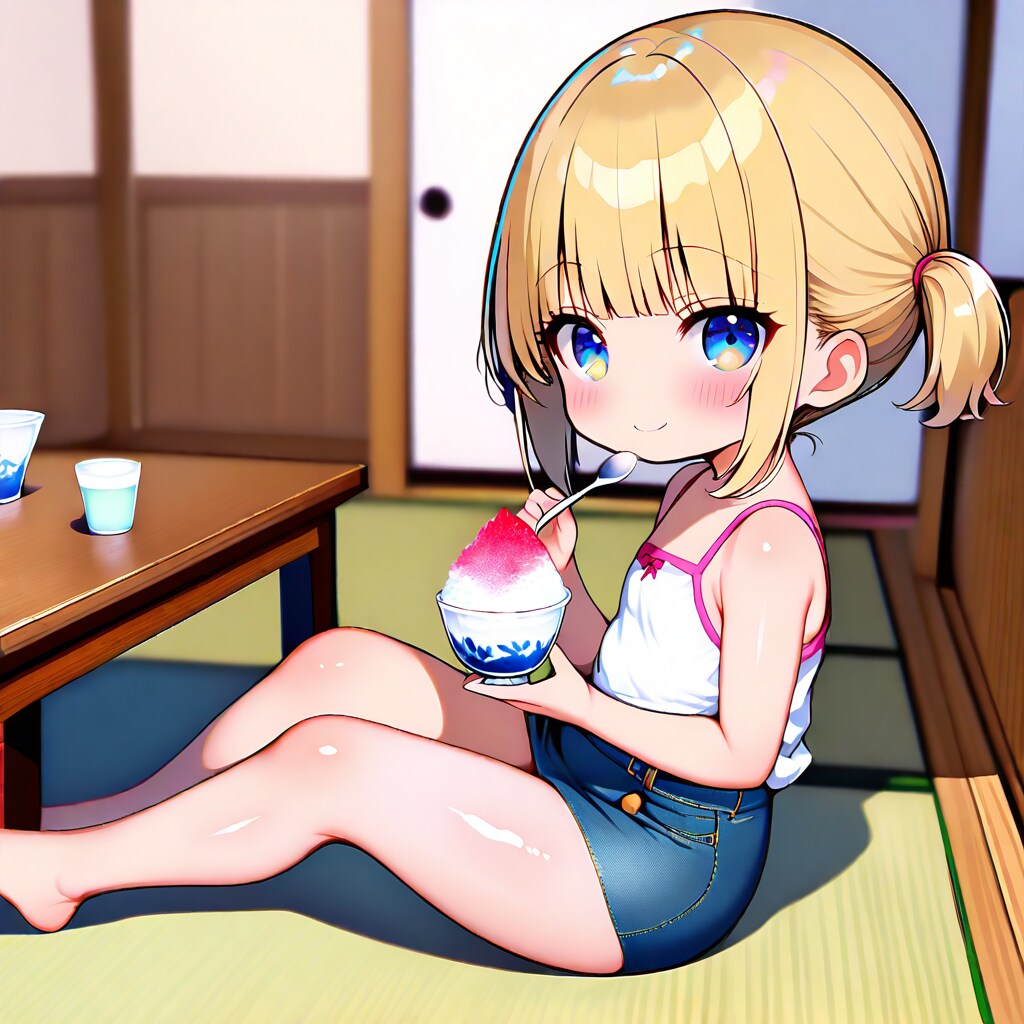 かき氷と和室