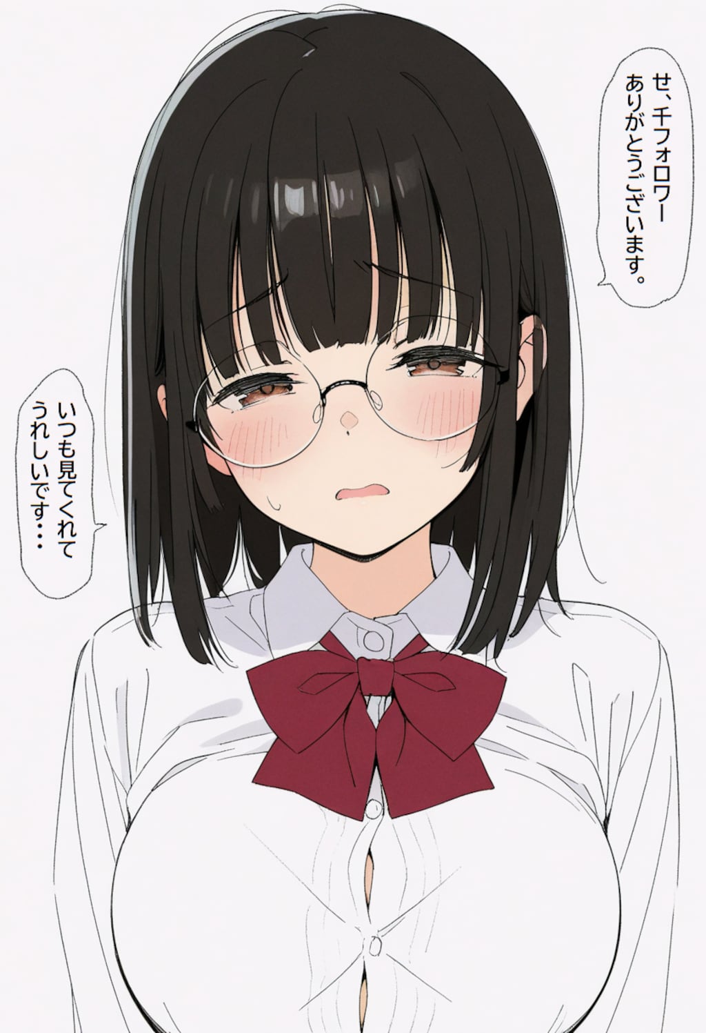 1000フォロワーのお礼を言わされる地味子ちゃん