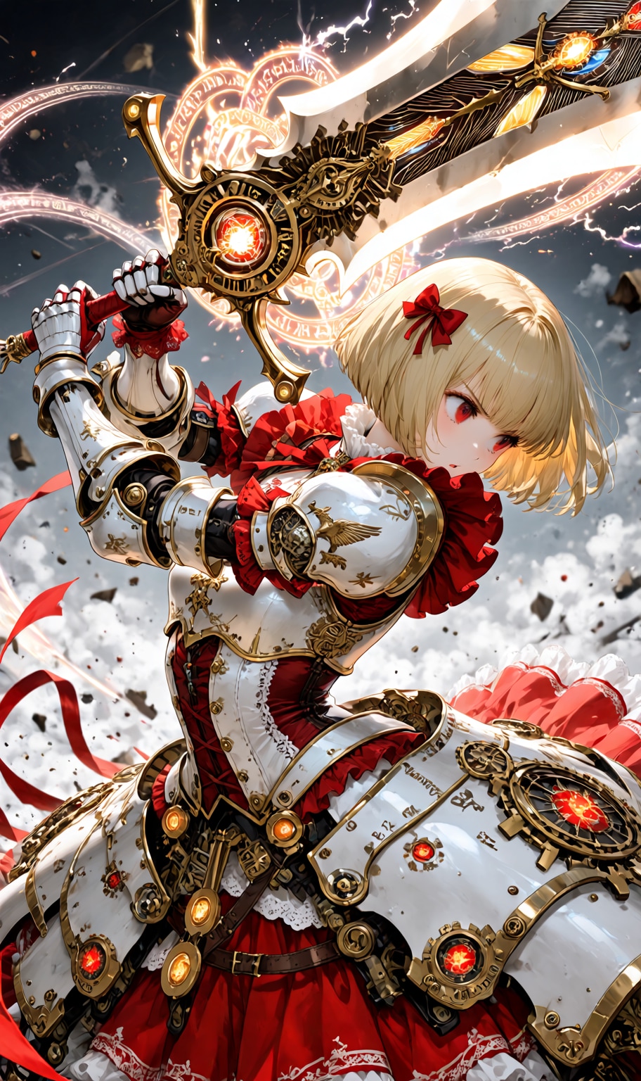 Armored Maid royal-red