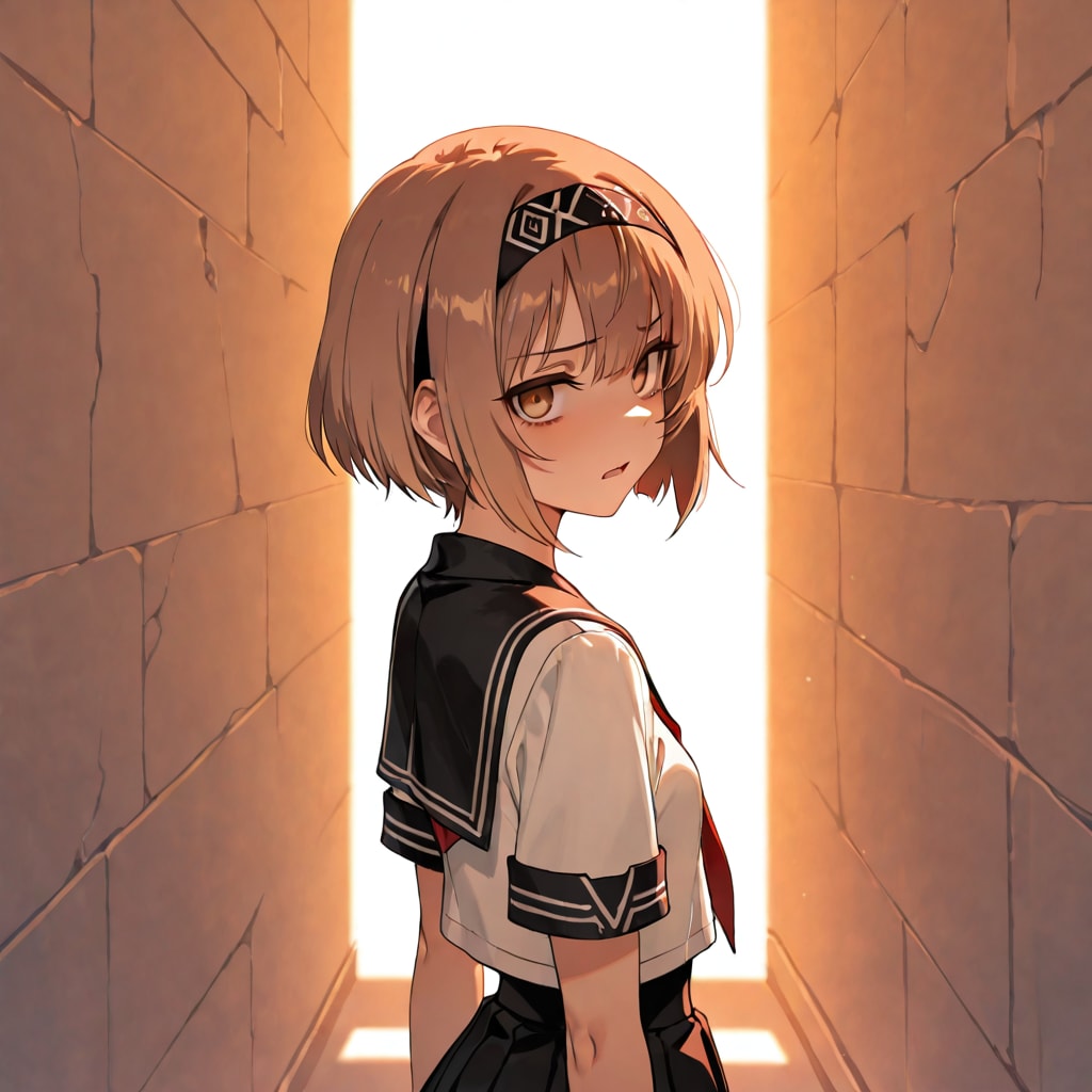 足音に振り向く少女 | の人気AIイラスト・グラビア