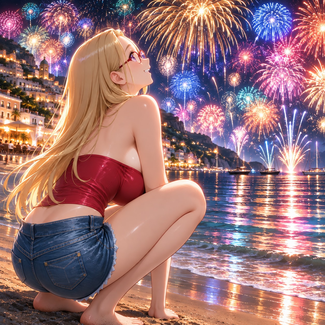 眼鏡っ子_知念まりかと花火