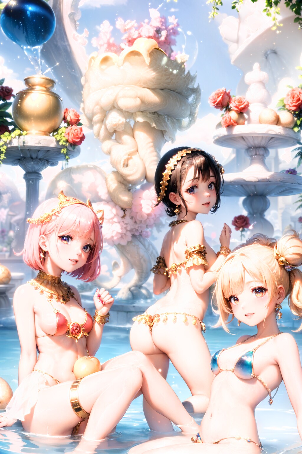 若き神々の子の水浴び