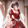 情熱の赤いウェディングドレス 2枚目