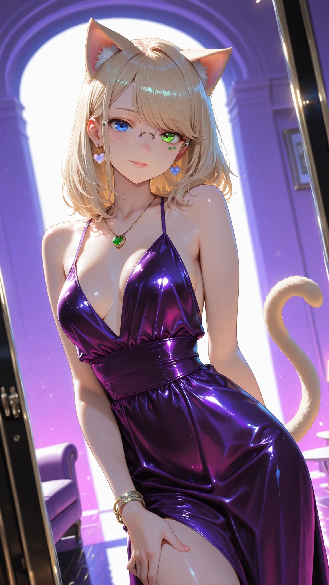 紫ドレス