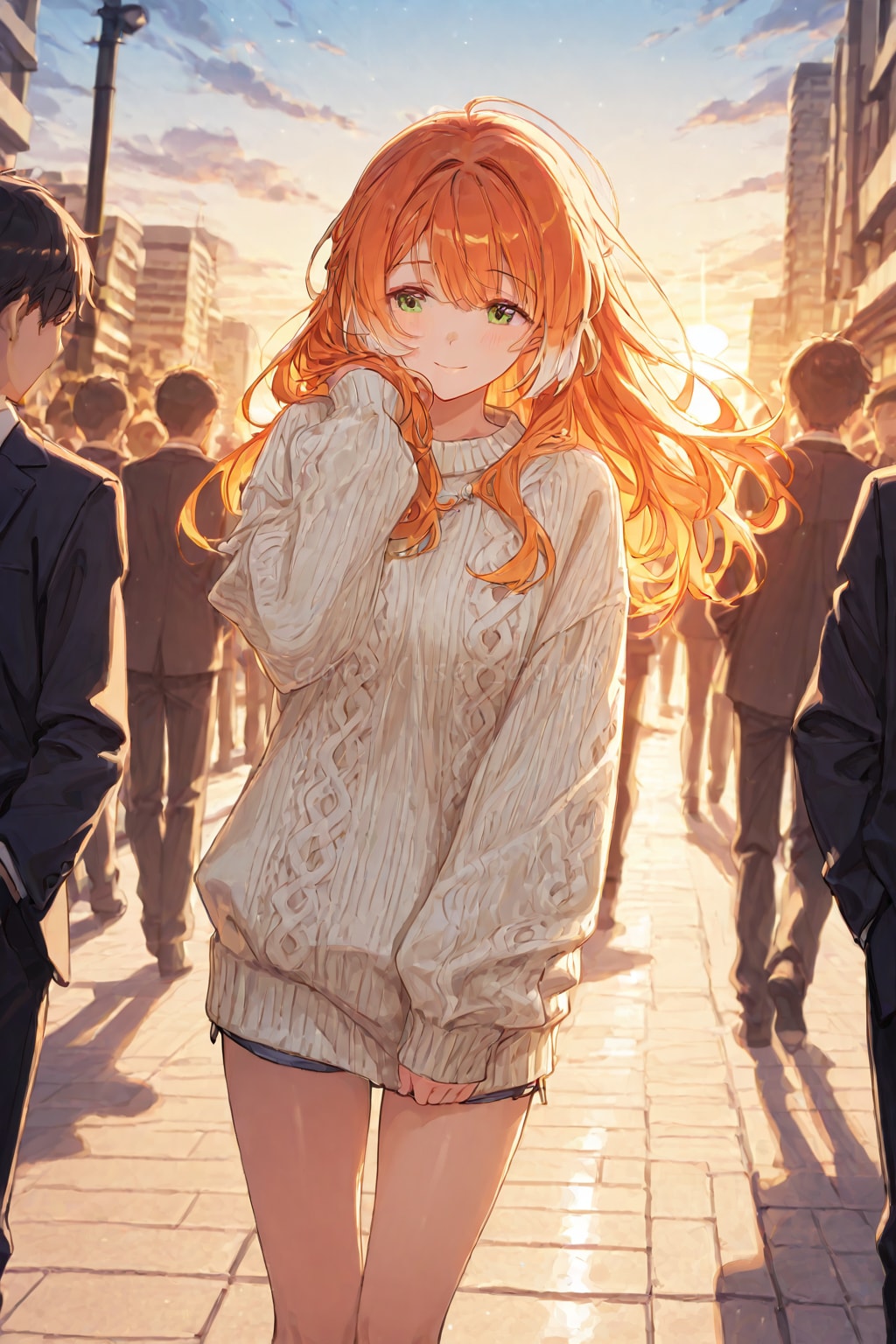 夕日のゆるふわ待ち合わせ | の人気AIイラスト・グラビア