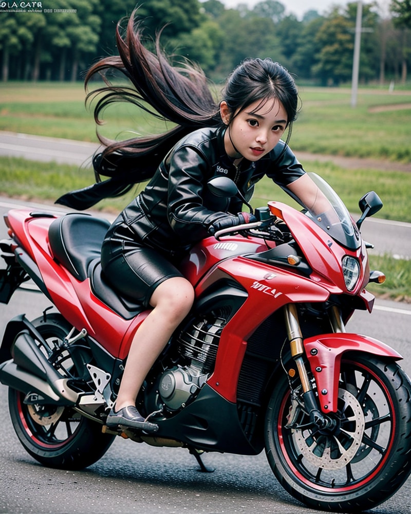 疾走バイク女子
