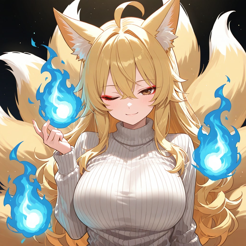 炎使い人妻狐っ娘