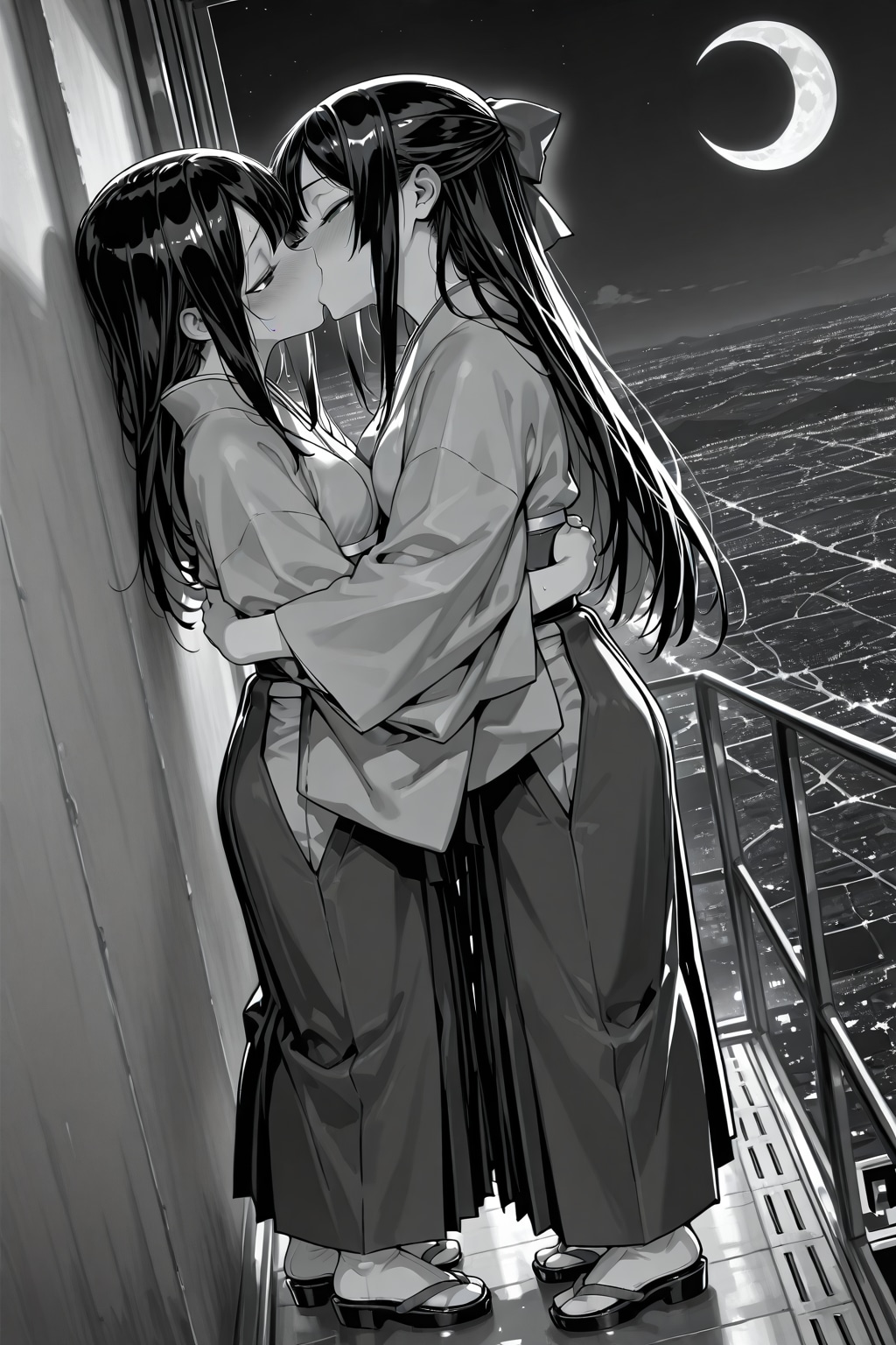 塔の非常階段で