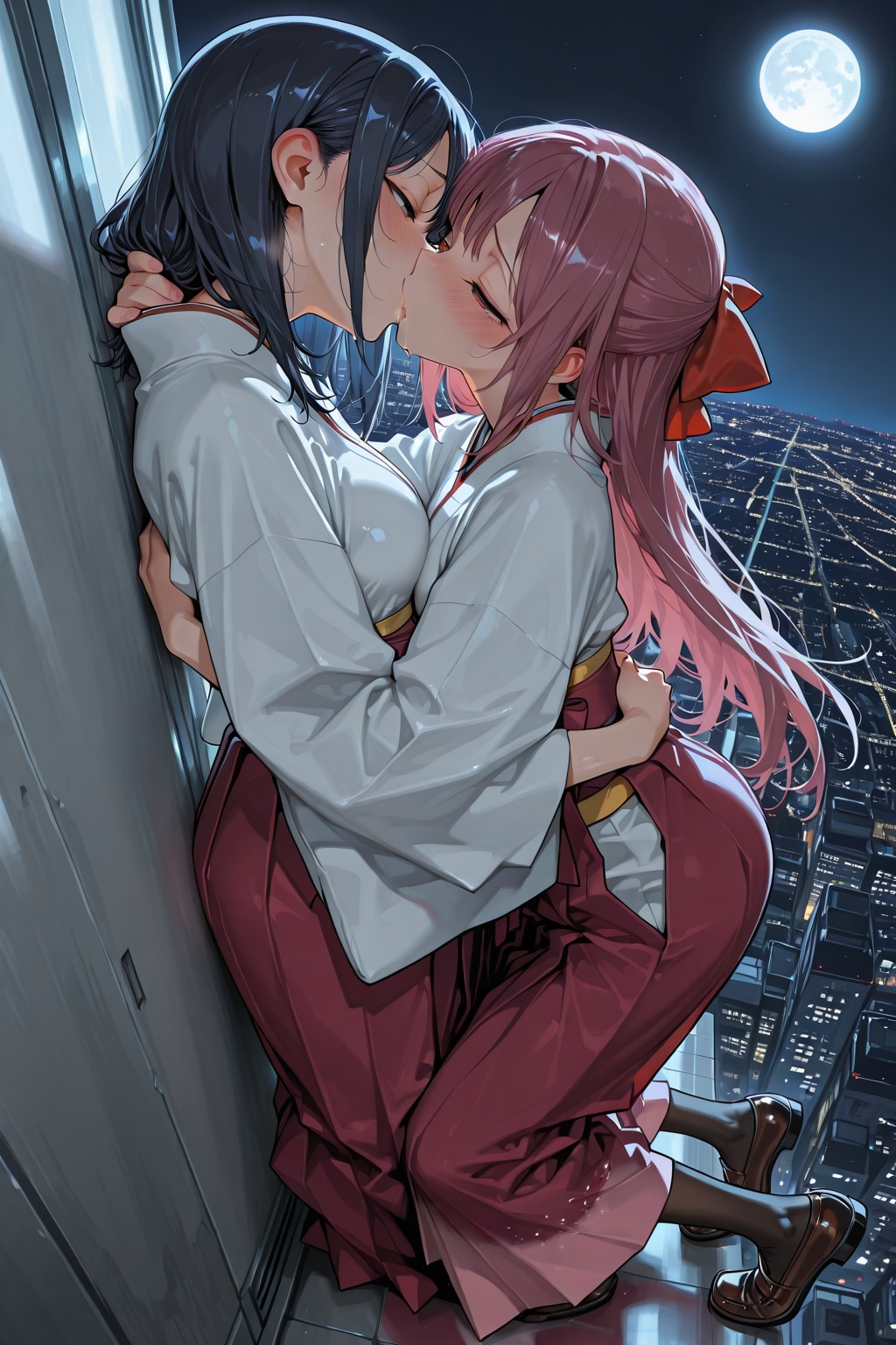 塔の非常階段で