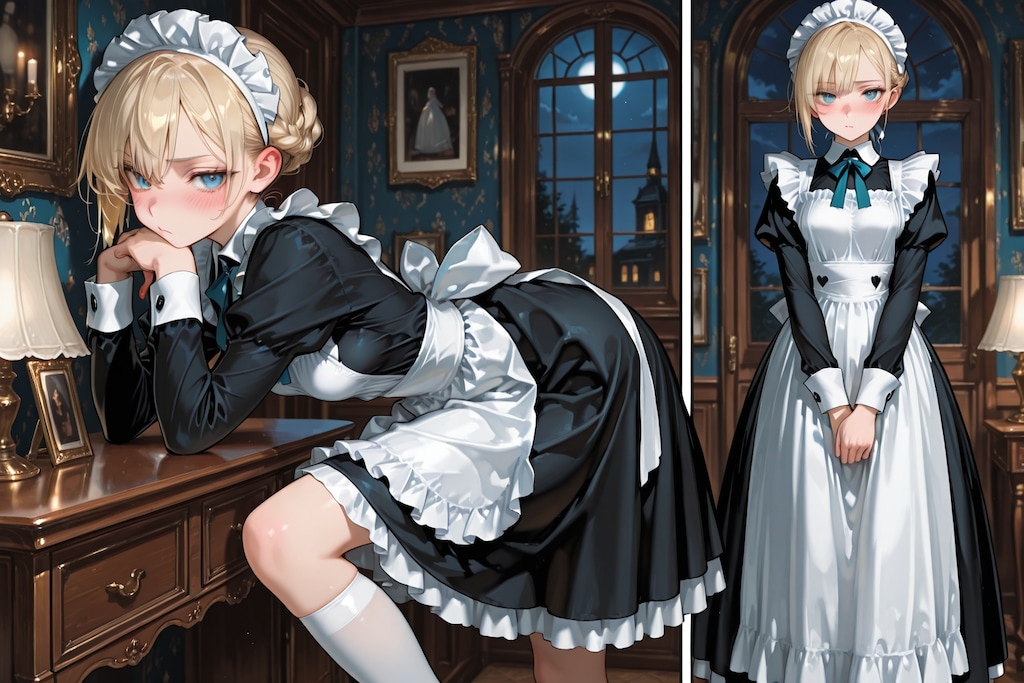 金髪ショートヘアメイド　色々