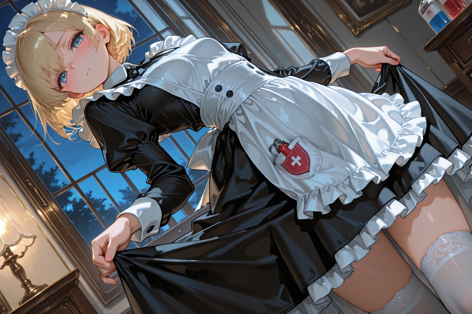 金髪ショートヘアメイド　色々 | の人気AIイラスト・グラビア