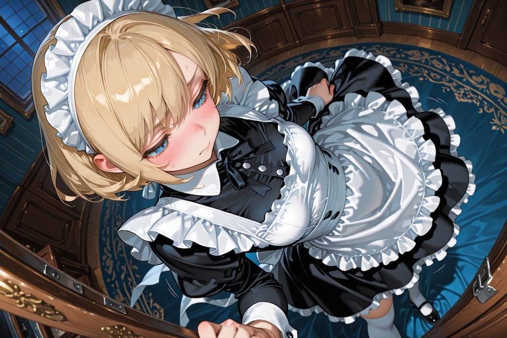 金髪ショートヘアメイド　色々