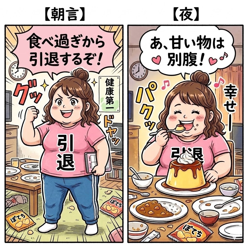 食べ過ぎ引退宣言