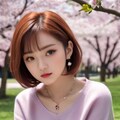 桜の花の下で 4枚目
