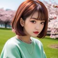桜の花の下で 2枚目
