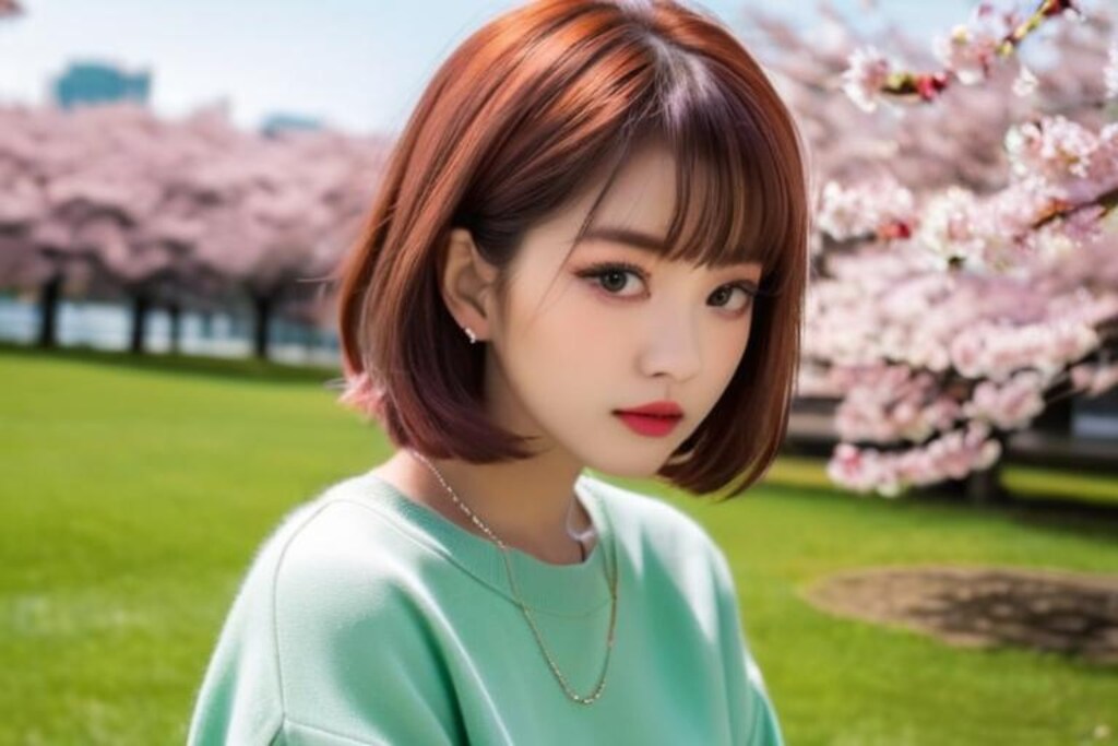 桜の花の下で