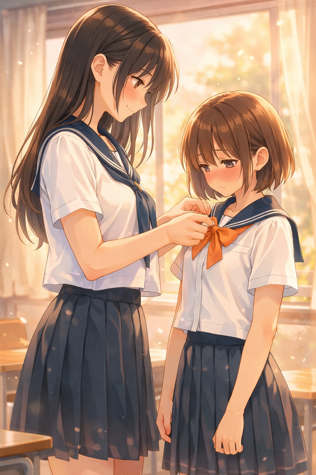 タイが曲がっていてよ。（オレンジデー　03） | の人気AIイラスト・グラビア