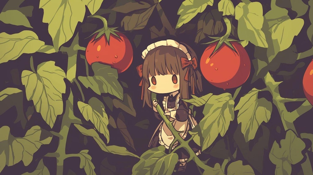 トマト畑のメイドちゃん