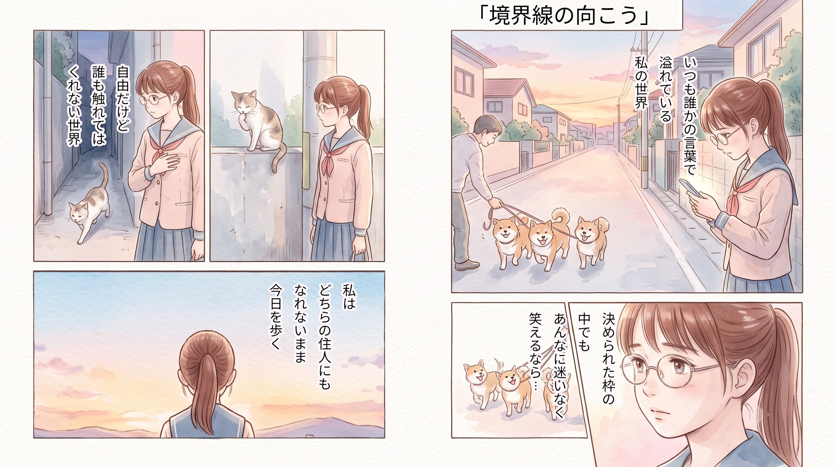 境界線の向こう　★AI併用作品★