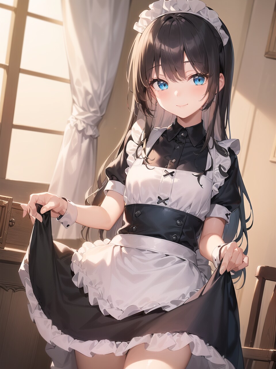 黒髪お嬢様・メイド服