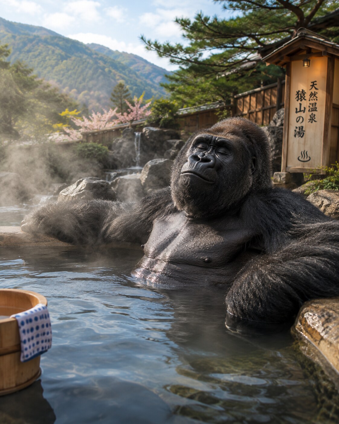 温泉と言えばゴリラ