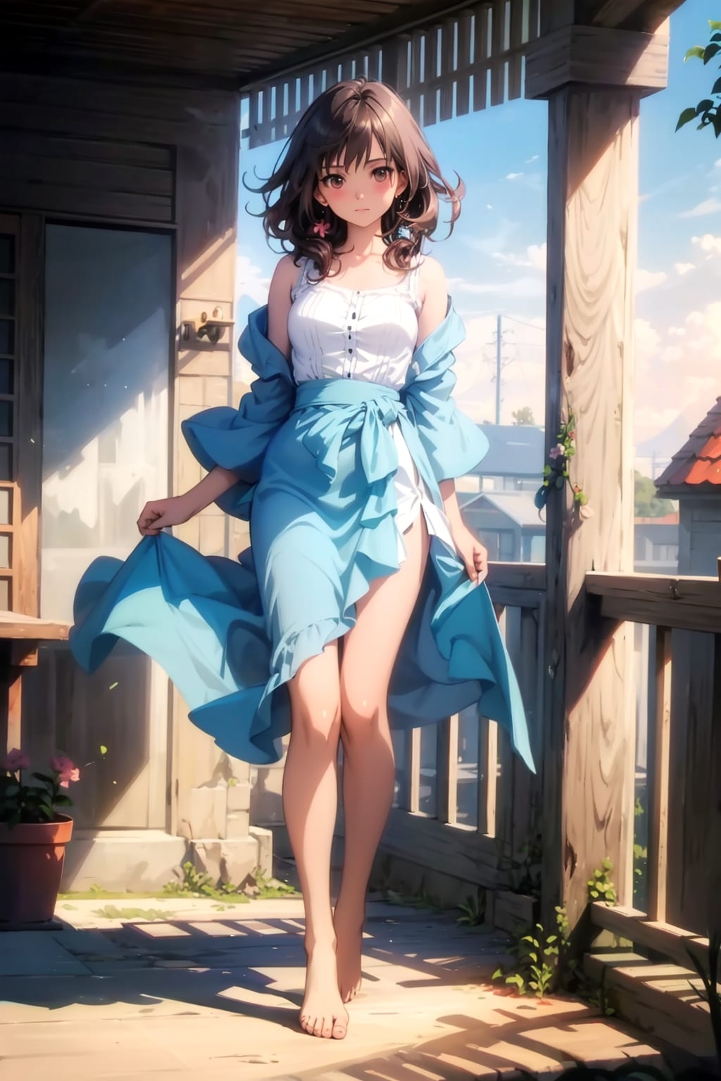 ベランダで過ごす午後