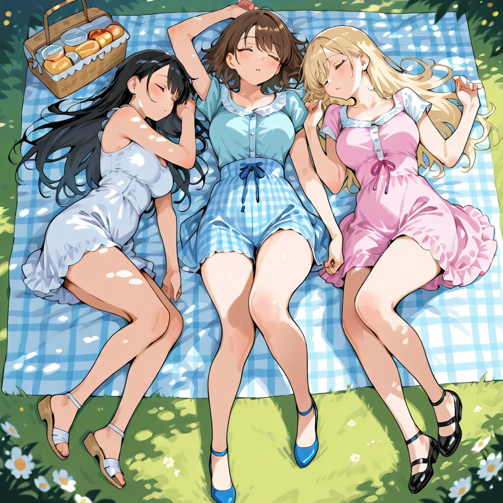 春ピクニックで、すやすや