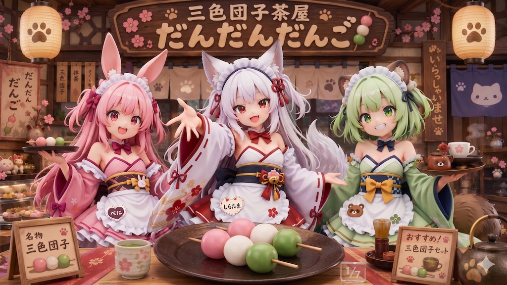 【衣替え】三色団子茶屋 だんだんだんご