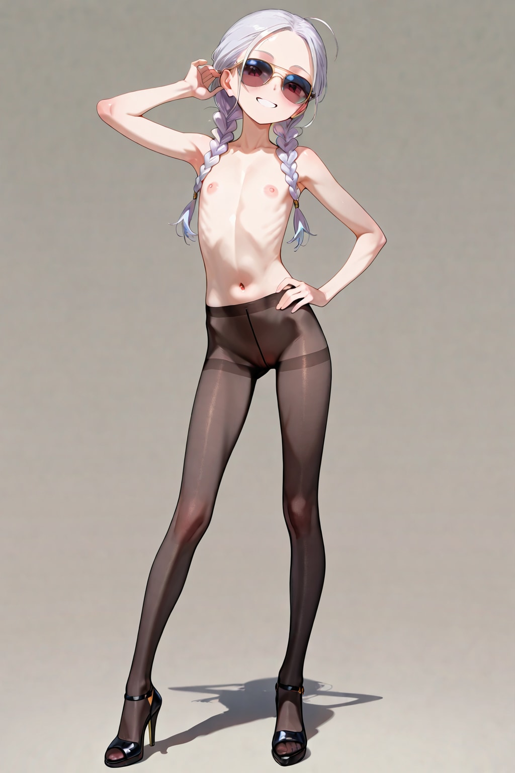 貧乳少女のモデルごっこ
