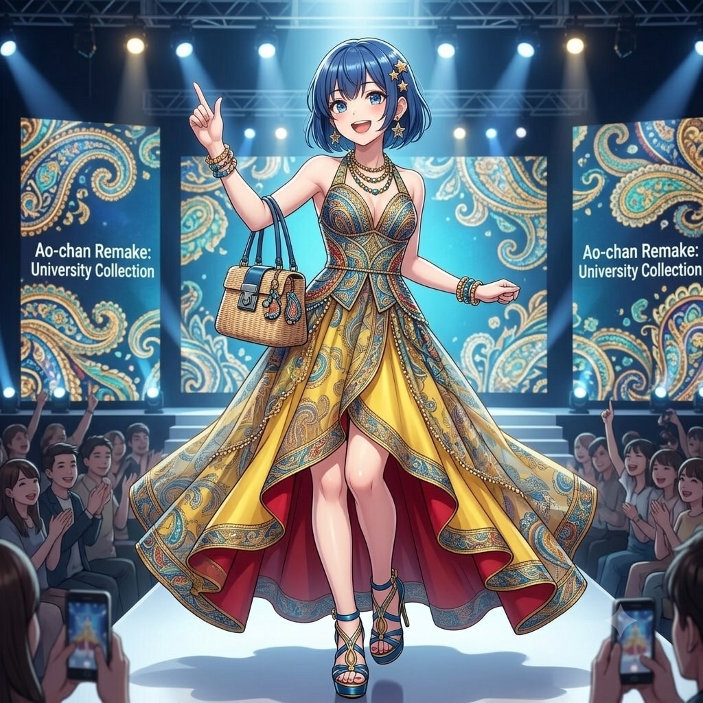 ペイズリー柄【リメイクコーデgemini編③】 | の人気AIイラスト・グラビア