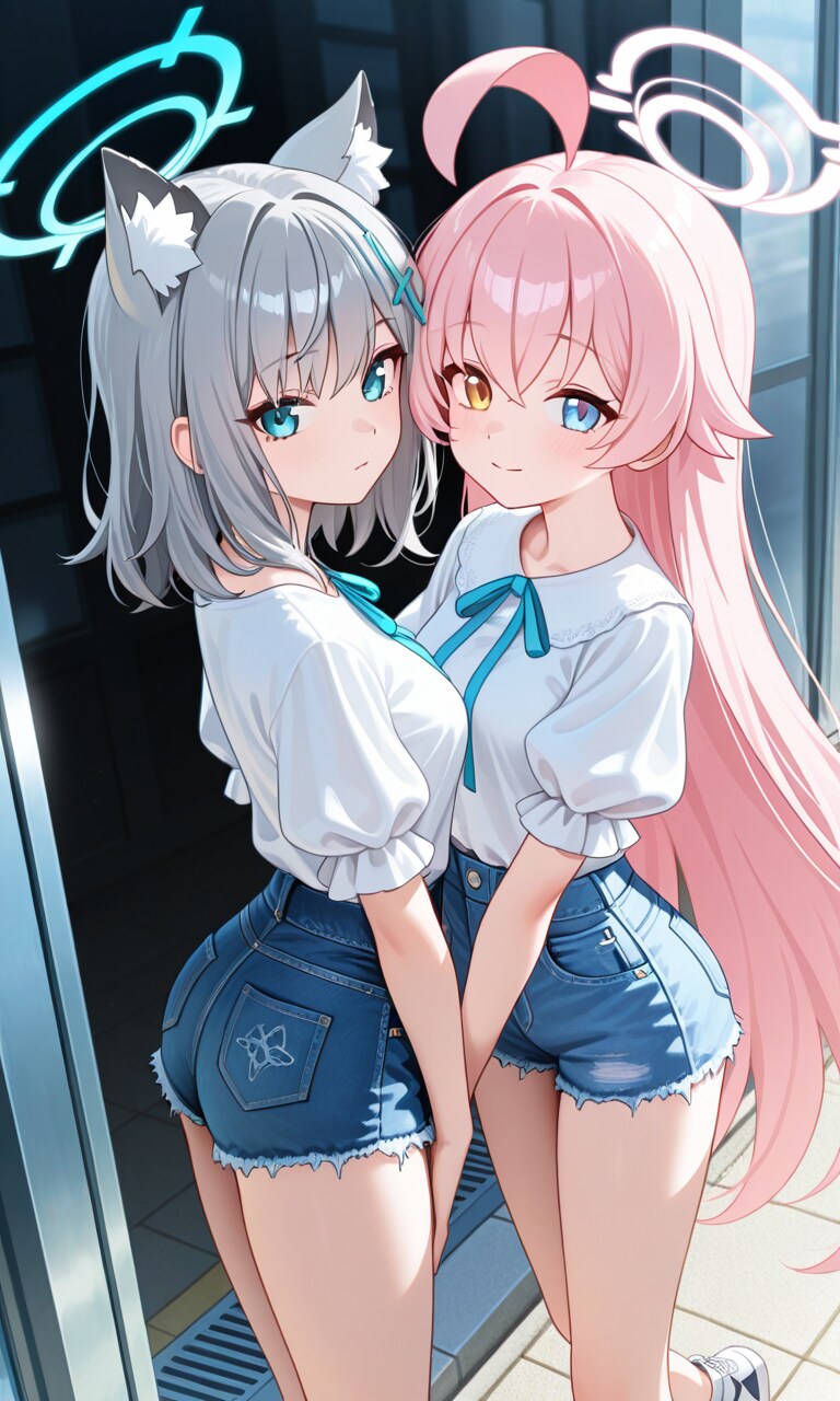 ホシノとシロコ　夏私服2 | の人気AIイラスト・グラビア