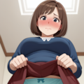恥ずかしそうにスカートをめくって下から見る人妻のパンティは絶景かな 6枚目