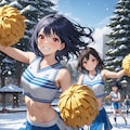 雪中チア　見ている方が寒いかも 4枚目