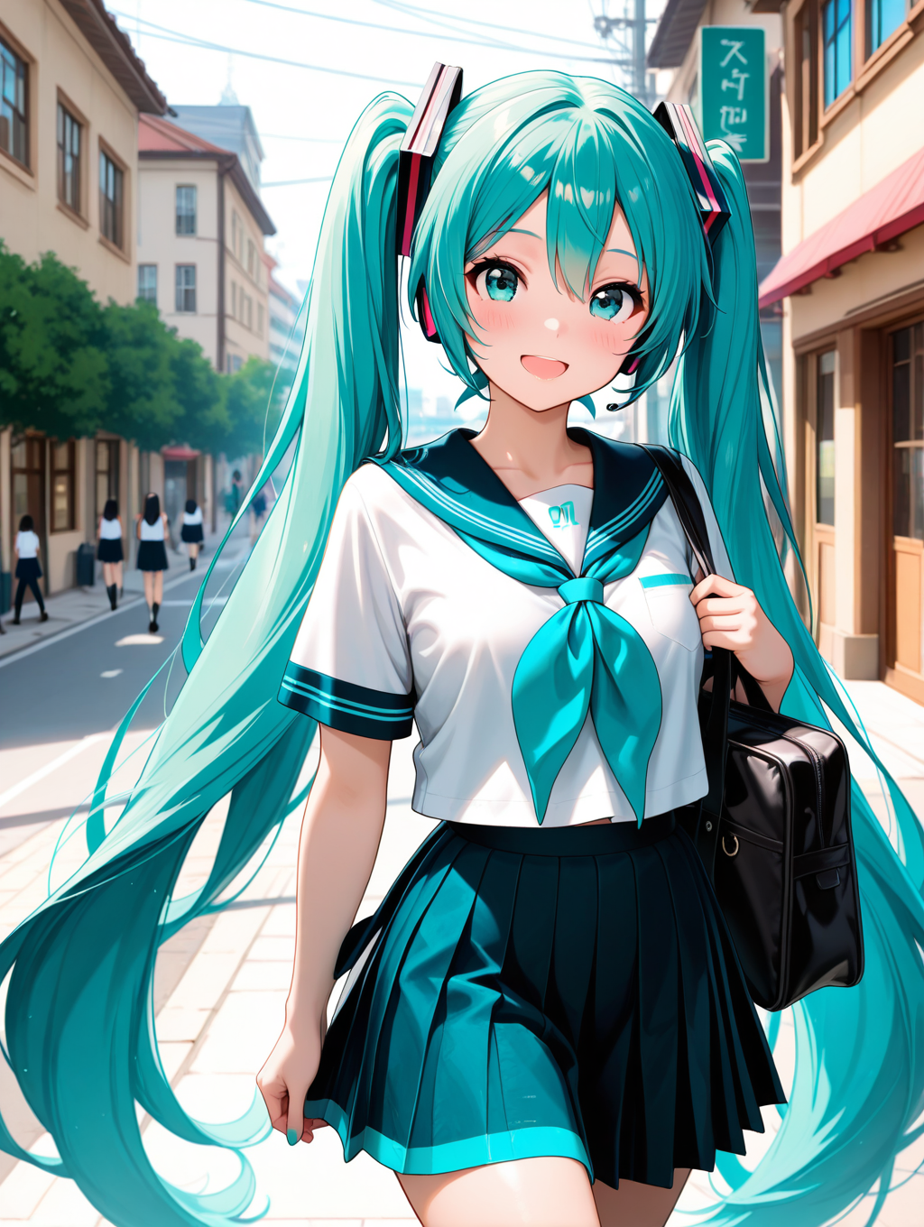 学校帰りにミクさんとお散歩 remake