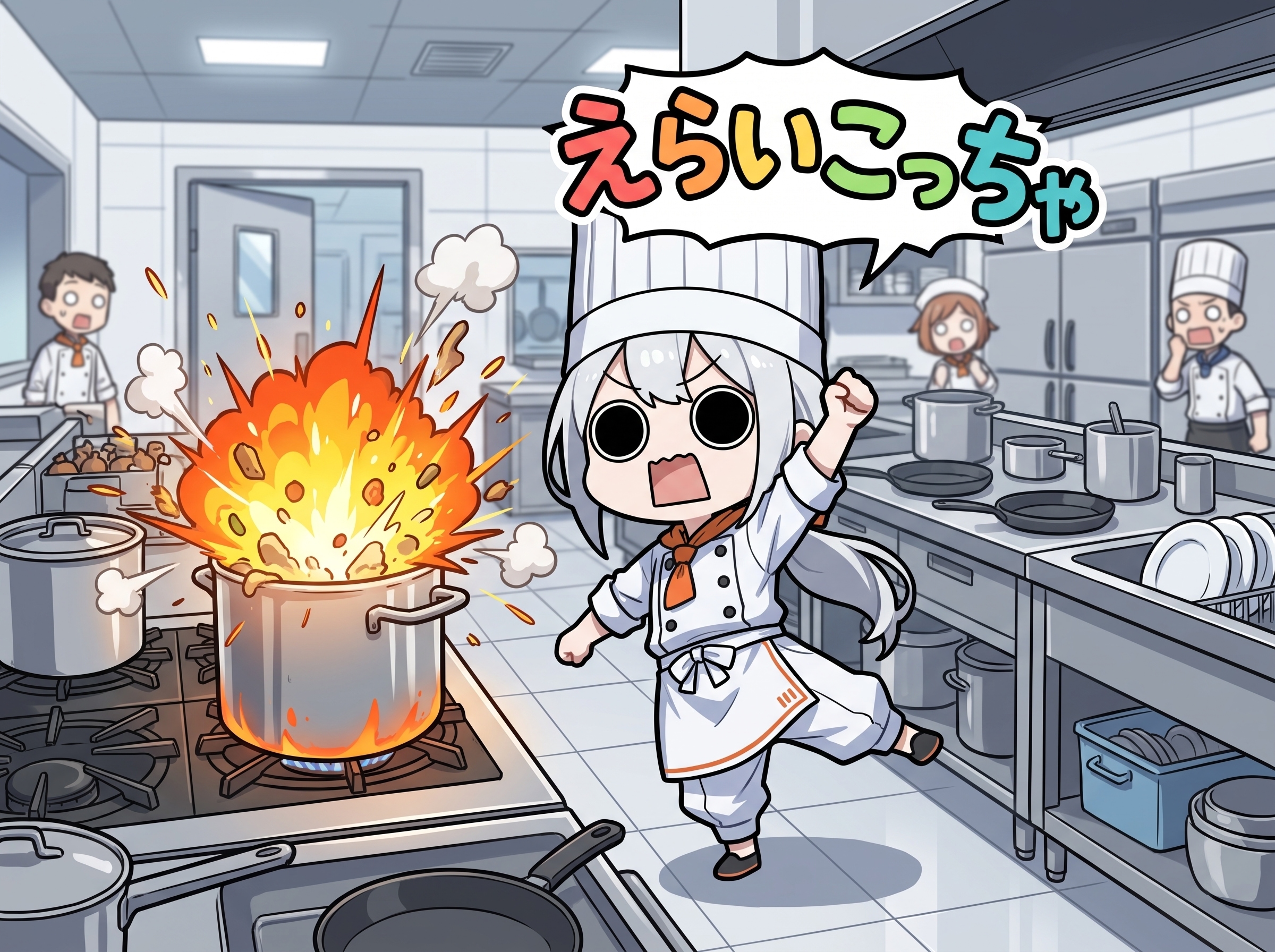 鍋を爆発させてしまいよったえらいこっちゃ嬢 | の人気AIイラスト・グラビア