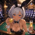 禁酒10日目をドラクエカジノのバニーガールで祝ってくれる専属トレーナー(ギャル妻) 2枚目