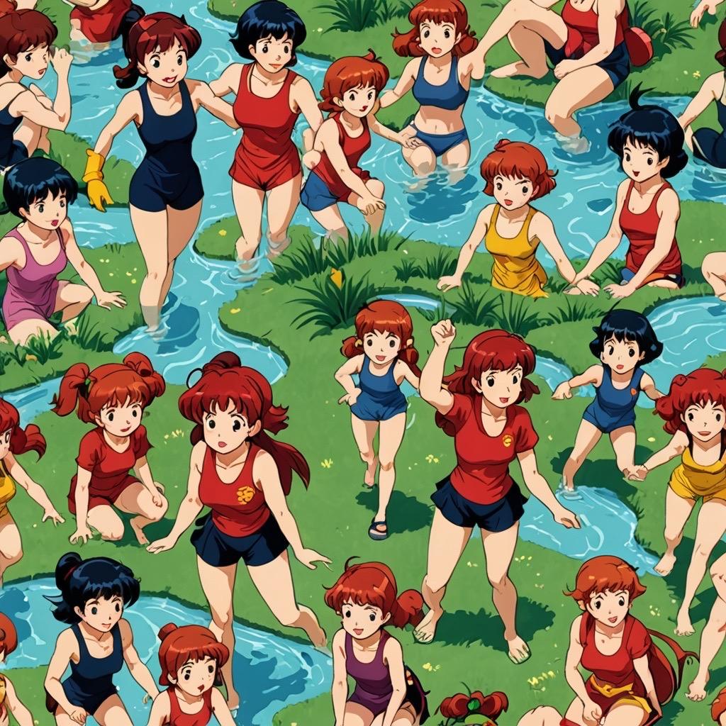 ジブリ系女子の水遊び