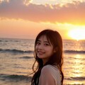 夕暮れ時に美女と浜辺デート❤ 10枚目