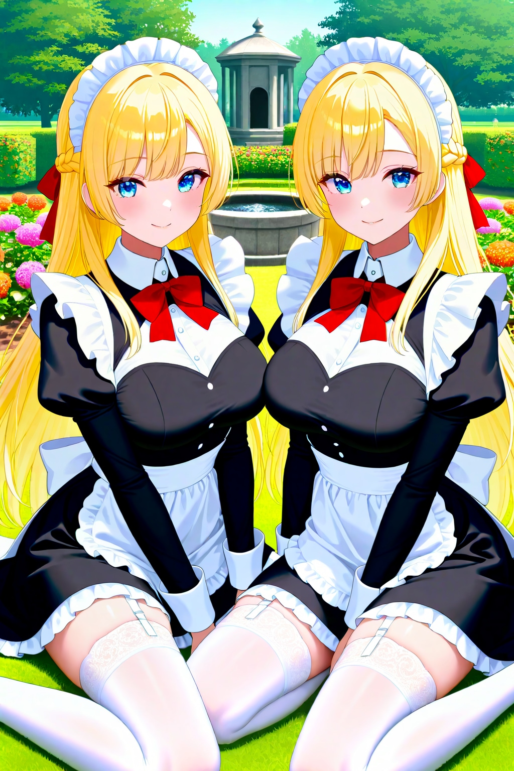 金髪の双子メイド | の人気AIイラスト・グラビア