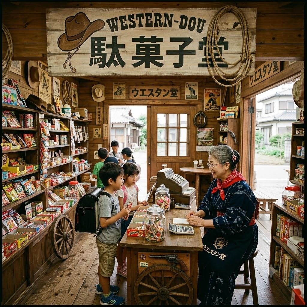 西部劇っぽい駄菓子屋