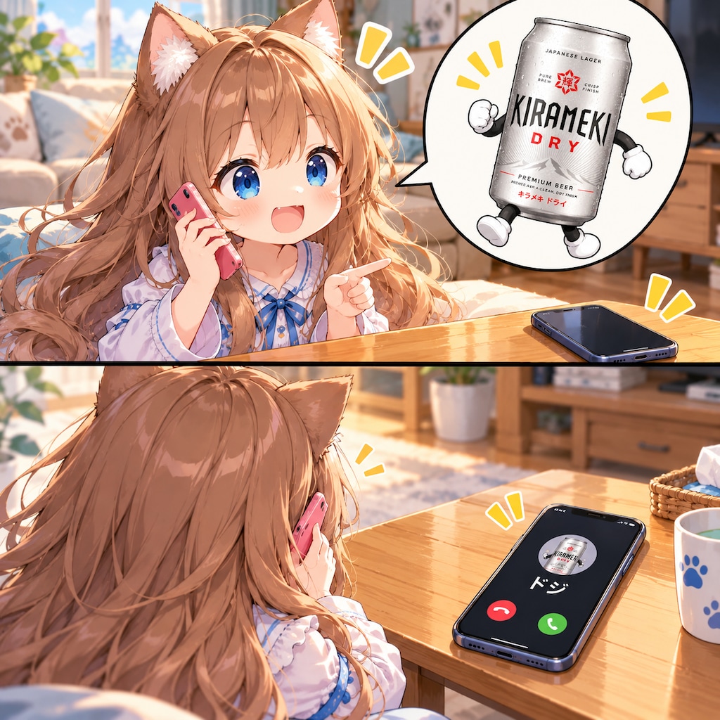 スマホ忘れを連絡する小さな女の子