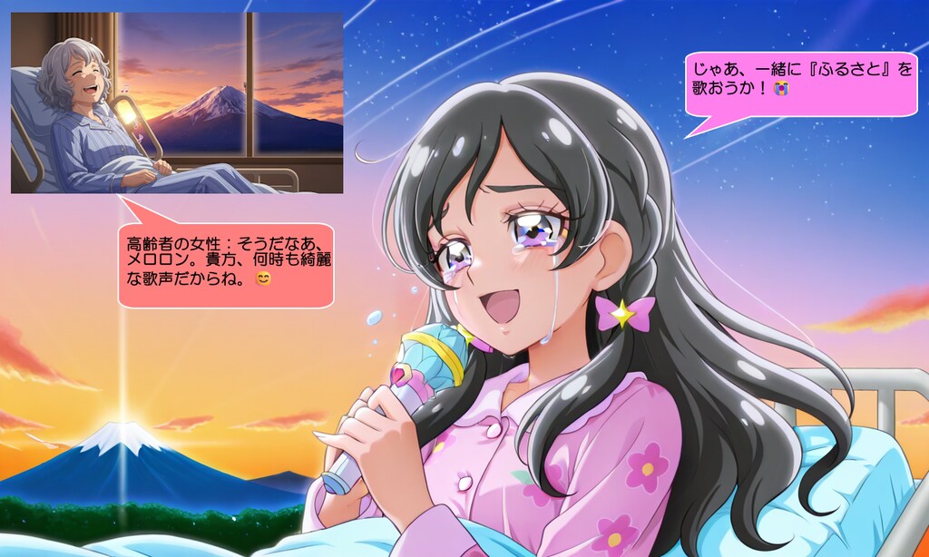 メロロン、病院のベッドで号泣しながら歌う