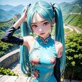 『ふらり！初音ミク！！』第三回、中国北京の万里の長城。快晴でよかったです。こぶし大の雹ってこわーい。 11枚目