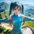 『ふらり！初音ミク！！』第三回、中国北京の万里の長城。快晴でよかったです。こぶし大の雹ってこわーい。 12枚目