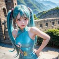 『ふらり！初音ミク！！』第三回、中国北京の万里の長城。快晴でよかったです。こぶし大の雹ってこわーい。 8枚目